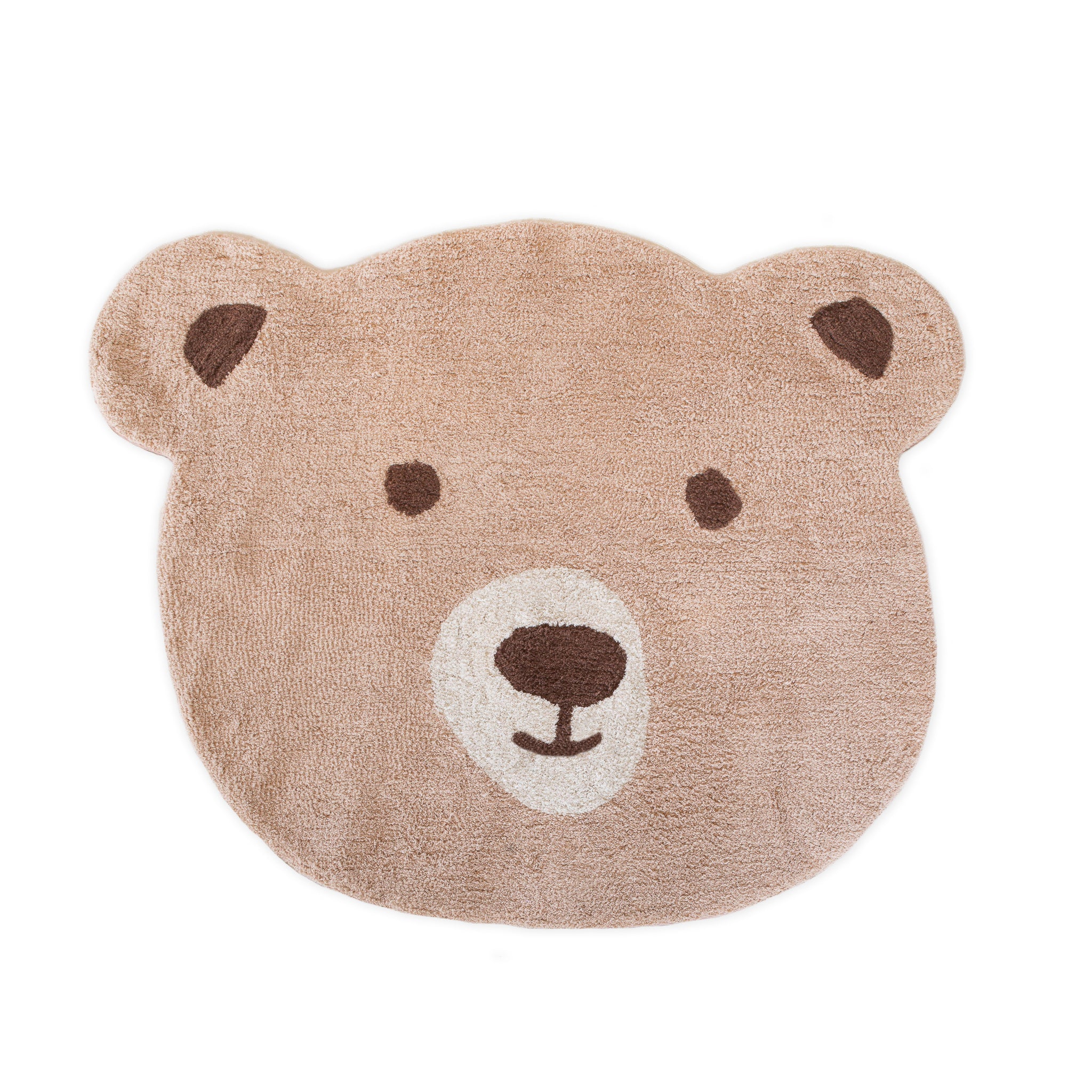 KidsDepot Beer tapijt – hoogpolig vloerkleed 125×100 cm – bruin