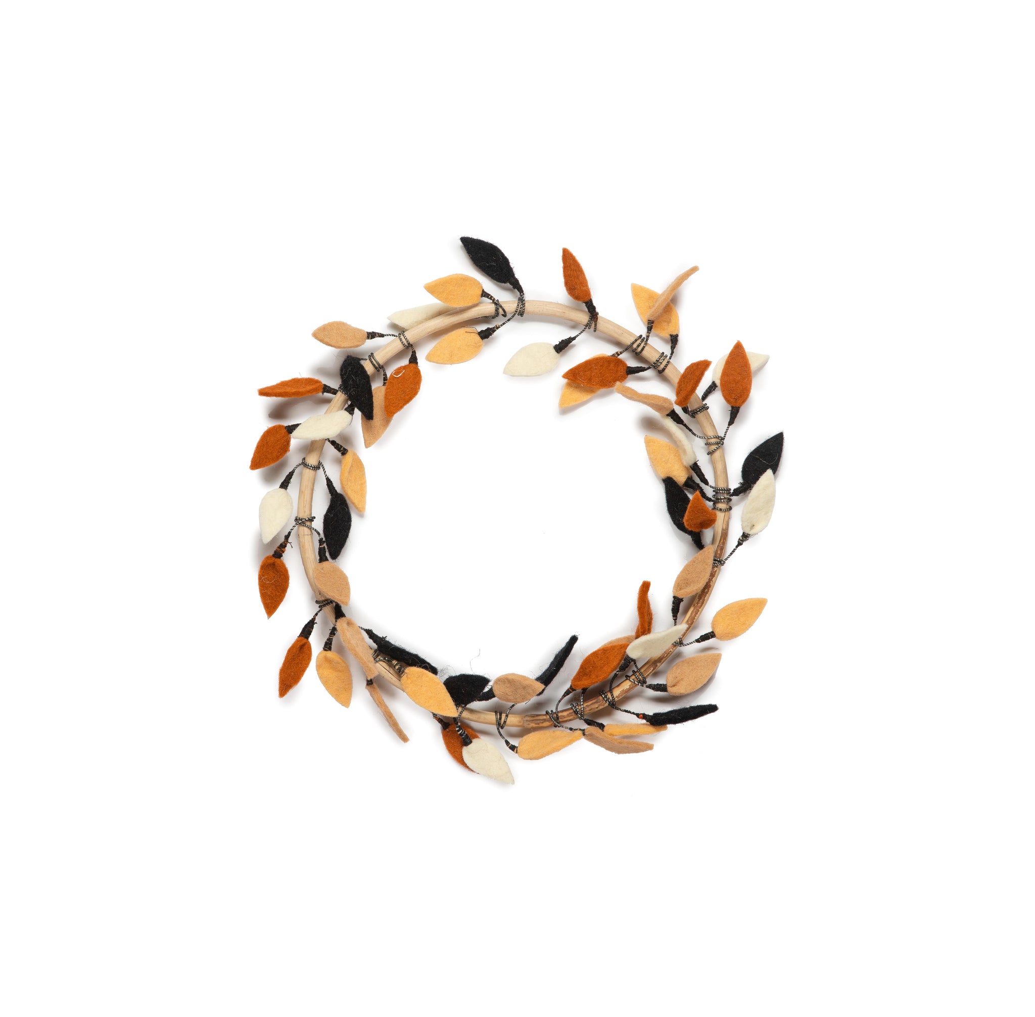 KidsDepot Bloemenkrans Wanddecoratie – Multicolor vilten herfstkrans Ø30 cm