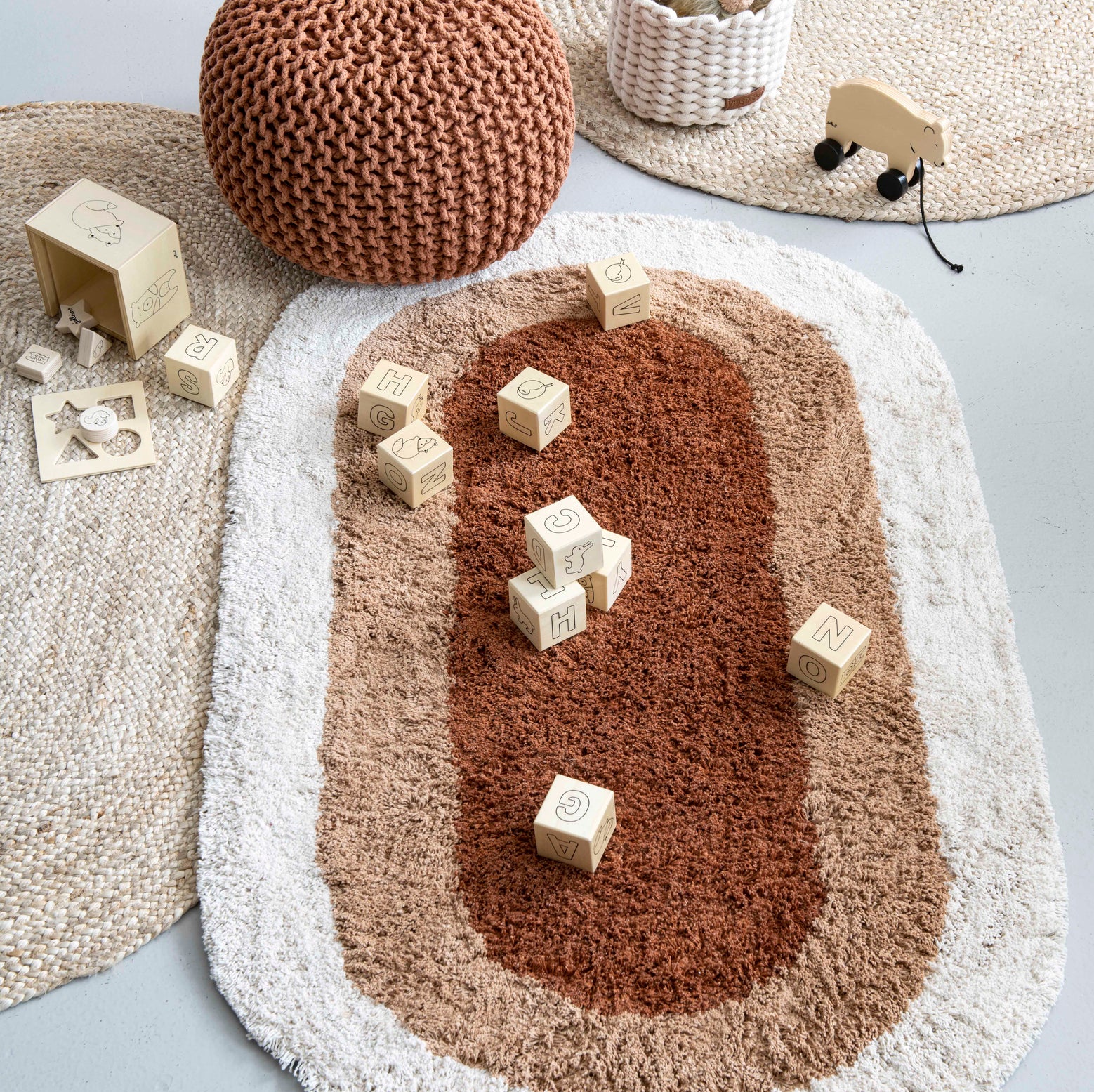 Detailfoto KidsDepot Otis tapijt – zacht hoogpolig katoen