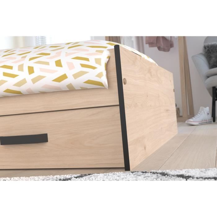 ZODIAC Kinderbed met Opberglades β Eiken & Zwart Decor | Modern Design β 90Γ200 cm | Parisot