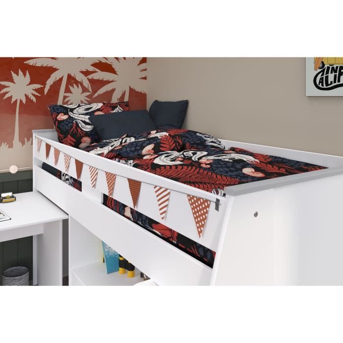 ZOLA Kindercombinatiebed β Wit Meegeve Decor | Inclusief Lattenbodem β 90x200 cm | Parisot