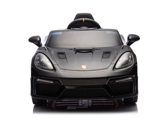 Porsche Spyder RS 12V kinderauto – luxe elektrische sportwagen met Lithium-accu, rubberen banden & leren zitje | Kiddoplay