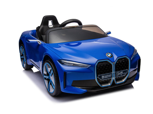 BMW i4, elektrische kinderauto, 12v, leren zitje, muziekmodule en meer!