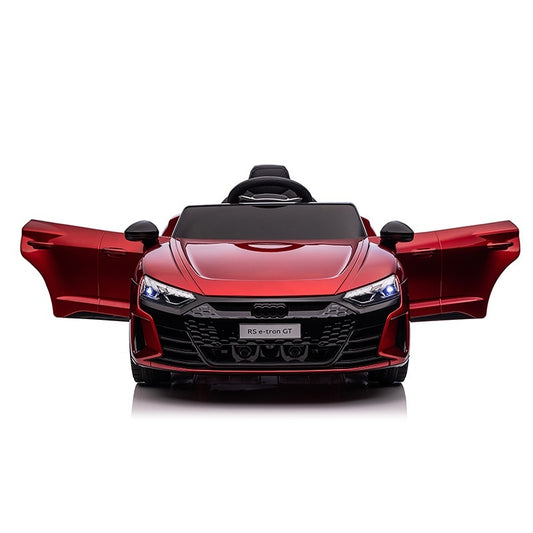 Audi RS e-tron GT 12V elektrische kinderauto – luxe sportwagen met muziekmodule & rubberen banden | Kiddoplay