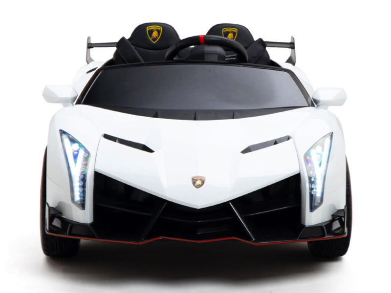 Lamborghini Veneno 2-persoons elektrische kinderauto (wit) โ 4x 45W motoren, 12V 10Ah accu, rubberen banden & afstandsbediening | Kiddoplay