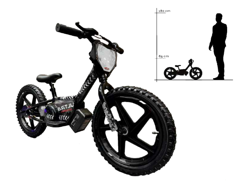 24 Volt Elektrische Balance Bike Met 16 Inch Wielen, Elektrische Motor - Zwart