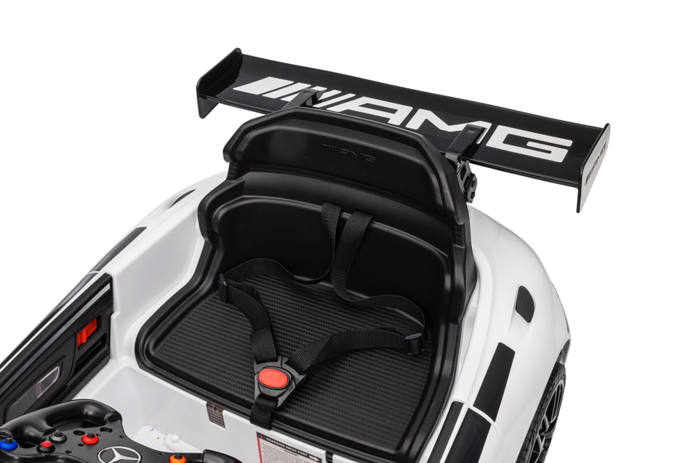 Mercedes-Benz Gt3 Amg 12 Volt Elektrische Kinderauto Met Rubberen Banden, Leder Zitje En Meer!