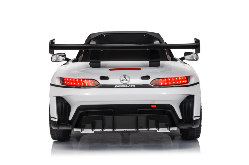 Mercedes-Benz Gt3 Amg 12 Volt Elektrische Kinderauto Met Rubberen Banden, Leder Zitje En Meer!