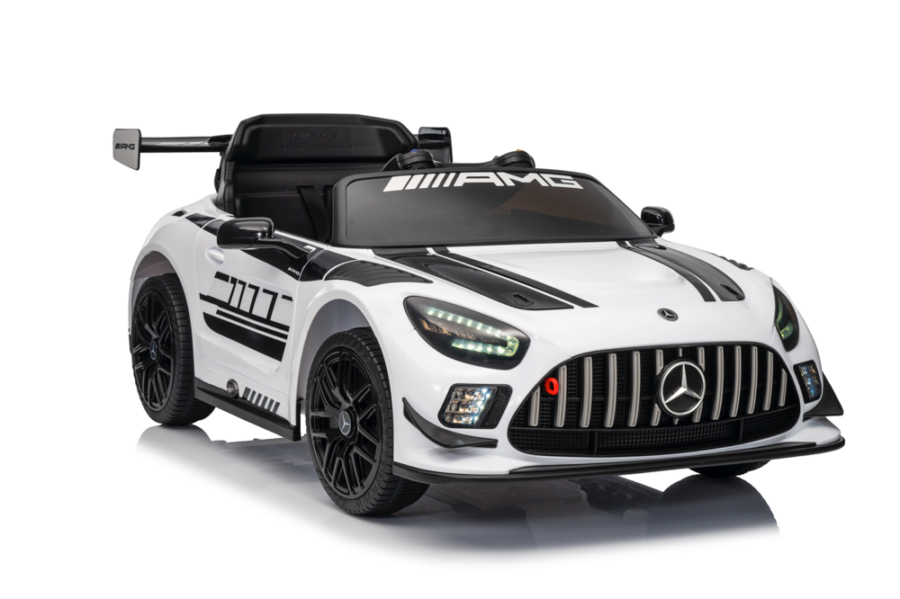 Mercedes-Benz Gt3 Amg 12 Volt Elektrische Kinderauto Met Rubberen Banden, Leder Zitje En Meer!