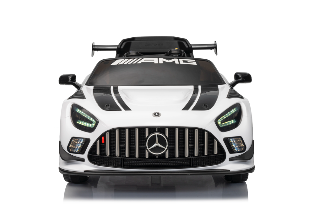 Mercedes-Benz Gt3 Amg 12 Volt Elektrische Kinderauto Met Rubberen Banden, Leder Zitje En Meer!