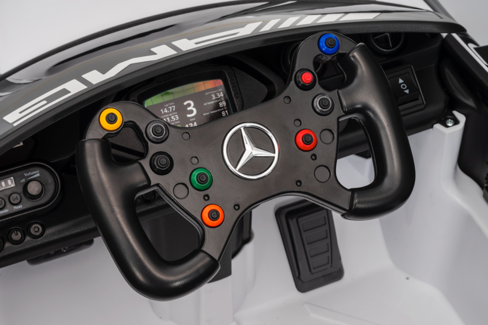 Mercedes-Benz Gt3 Amg 12 Volt Elektrische Kinderauto Met Rubberen Banden, Leder Zitje En Meer!