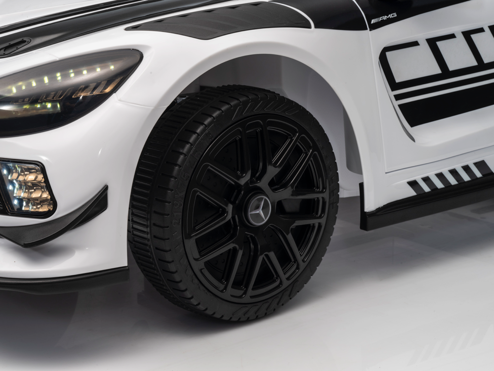 Mercedes-Benz Gt3 Amg 12 Volt Elektrische Kinderauto Met Rubberen Banden, Leder Zitje En Meer!