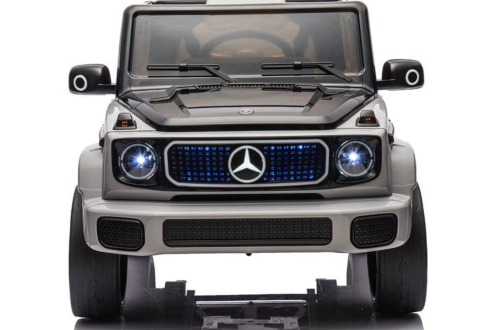 Mercedes Benz Eqg, 12 Volt Elektrische Kinderauto Met Rubberen Banden, Leder Zitje En Meer!
