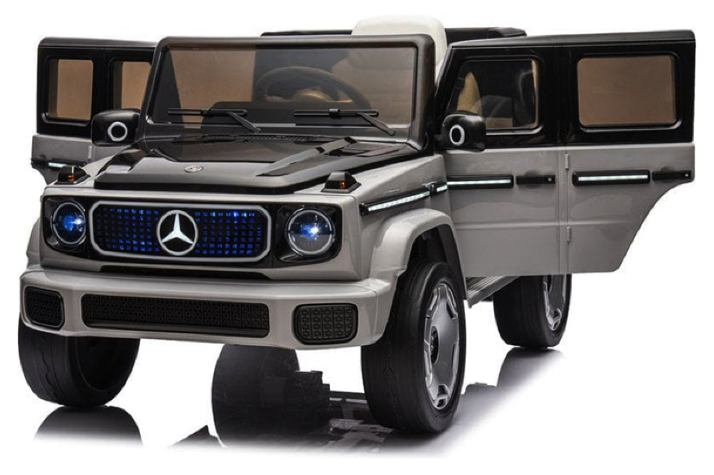 Mercedes Benz Eqg, 12 Volt Elektrische Kinderauto Met Rubberen Banden, Leder Zitje En Meer!