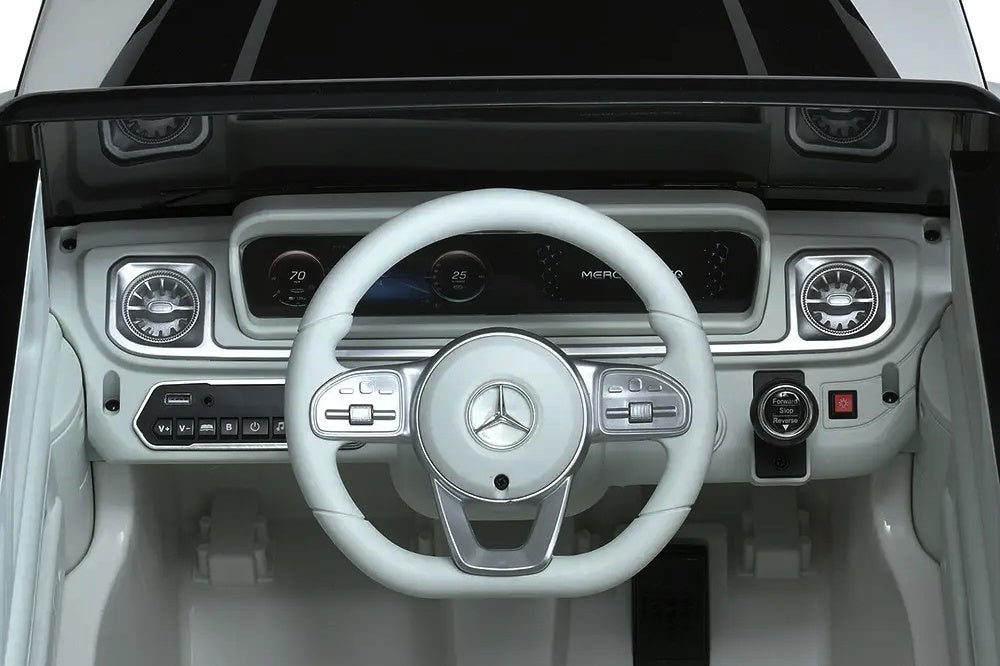 Mercedes Benz Eqg, 12 Volt Elektrische Kinderauto Met Rubberen Banden, Leder Zitje En Meer!
