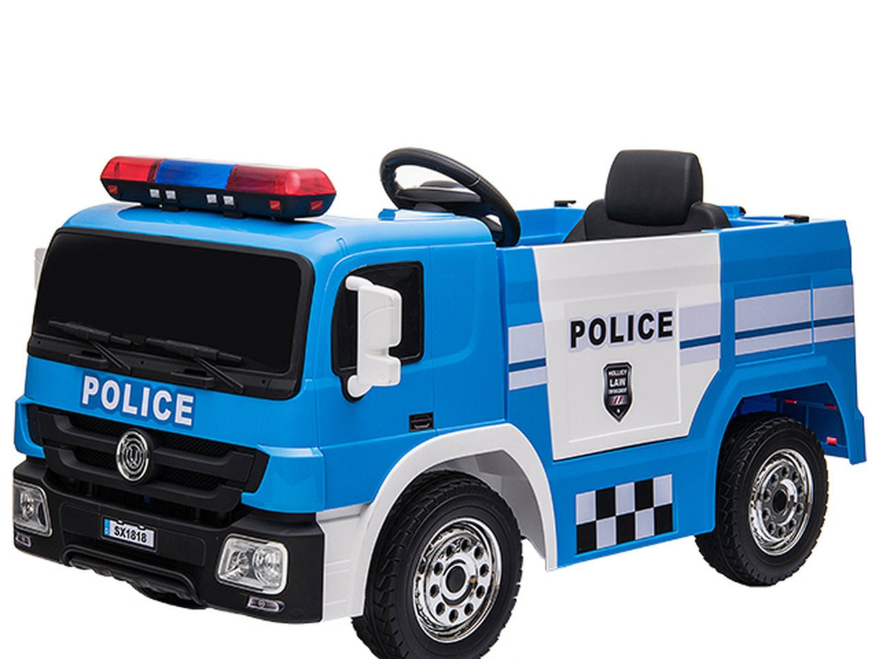 Politietruck 12V Elektrische Rit Op Vrachtwagen Blauw