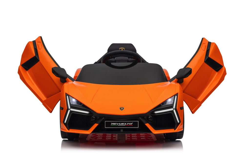 Lamborghini Revuelto, 12 Volt Elektrische Kinderauto Met Eva Banden En Kunstleder Zitje!