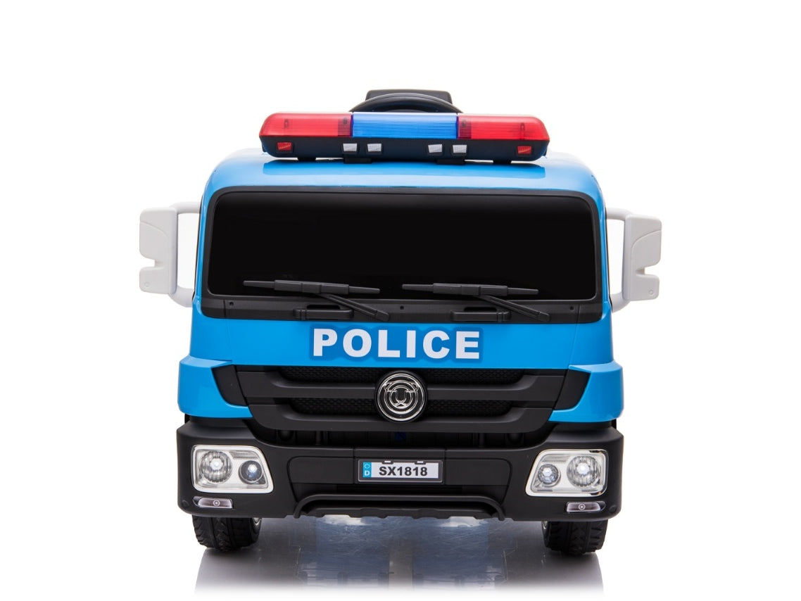 Politietruck 12V Elektrische Rit Op Vrachtwagen Blauw