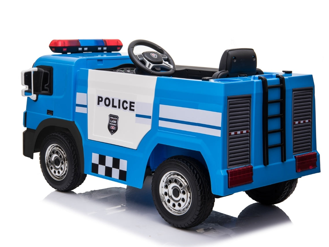 Politietruck 12V Elektrische Rit Op Vrachtwagen Blauw