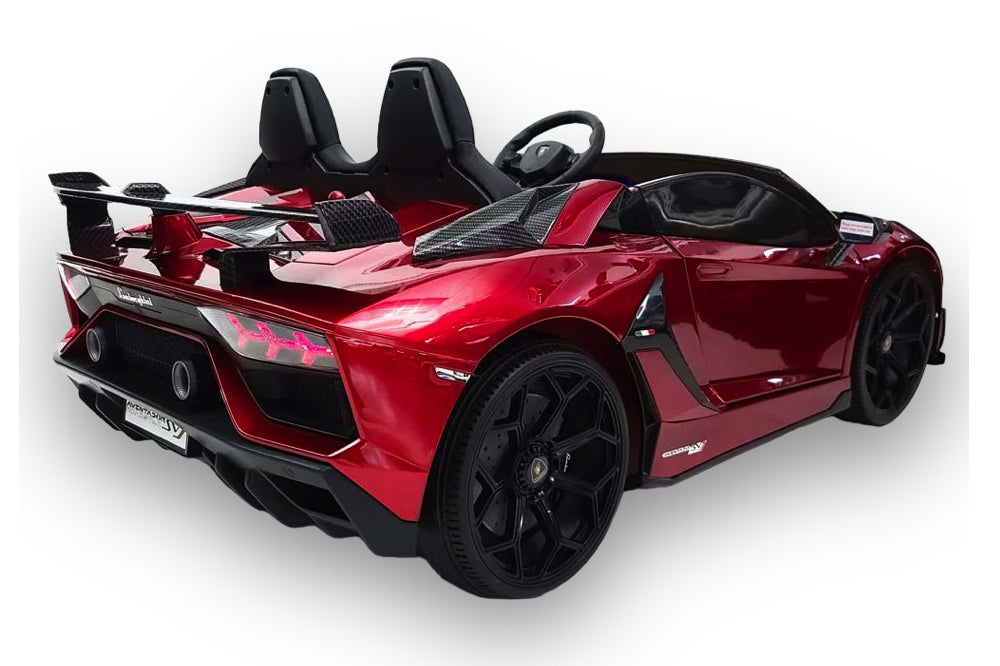 Lamborghini Aventador, 2-Persoons 24 Volt Elektrische Kinderauto Met Rubberen Banden, Leder Zitje!