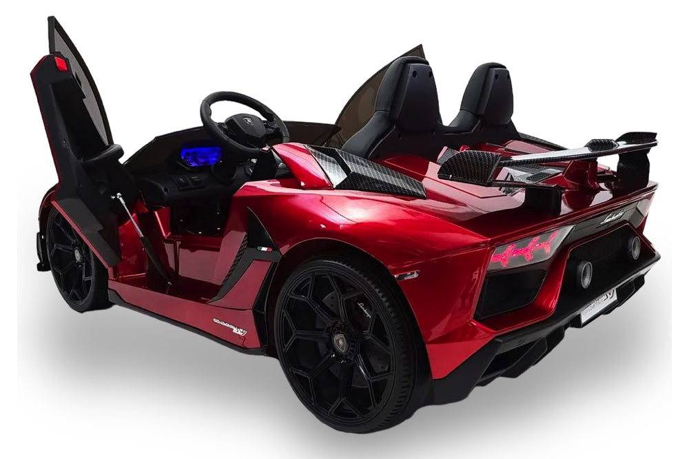 Lamborghini Aventador, 2-Persoons 24 Volt Elektrische Kinderauto Met Rubberen Banden, Leder Zitje!