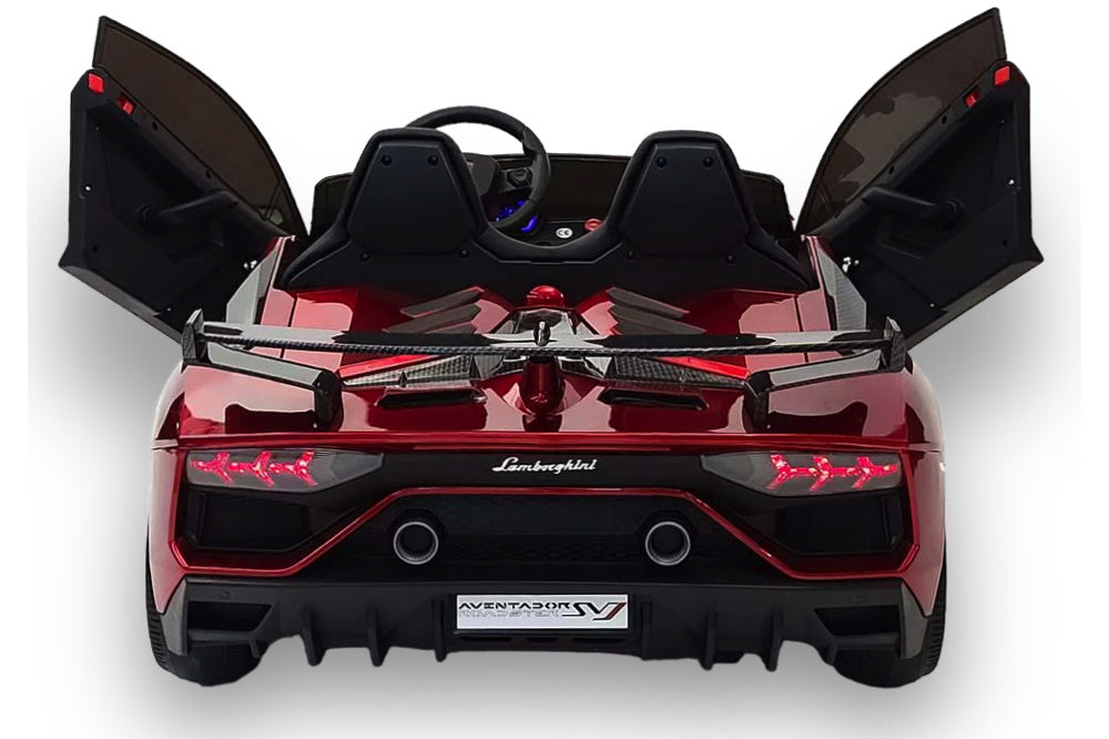 Lamborghini Aventador, 2-Persoons 24 Volt Elektrische Kinderauto Met Rubberen Banden, Leder Zitje!