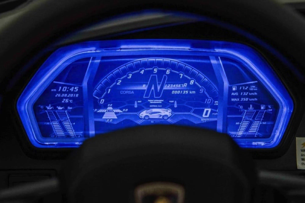 Lamborghini Aventador, 2-Persoons 24 Volt Elektrische Kinderauto Met Rubberen Banden, Leder Zitje!