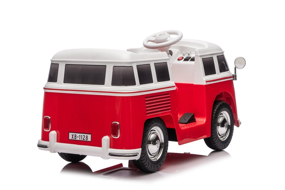 Volkswagen T1 Classic Bus, 12 Volt Kinderauto Met Rubberen Banden En Meer!