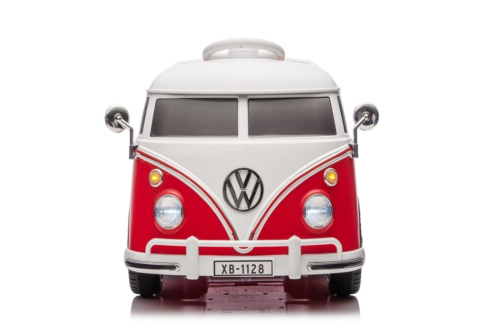 Volkswagen T1 Classic Bus, 12 Volt Kinderauto Met Rubberen Banden En Meer!