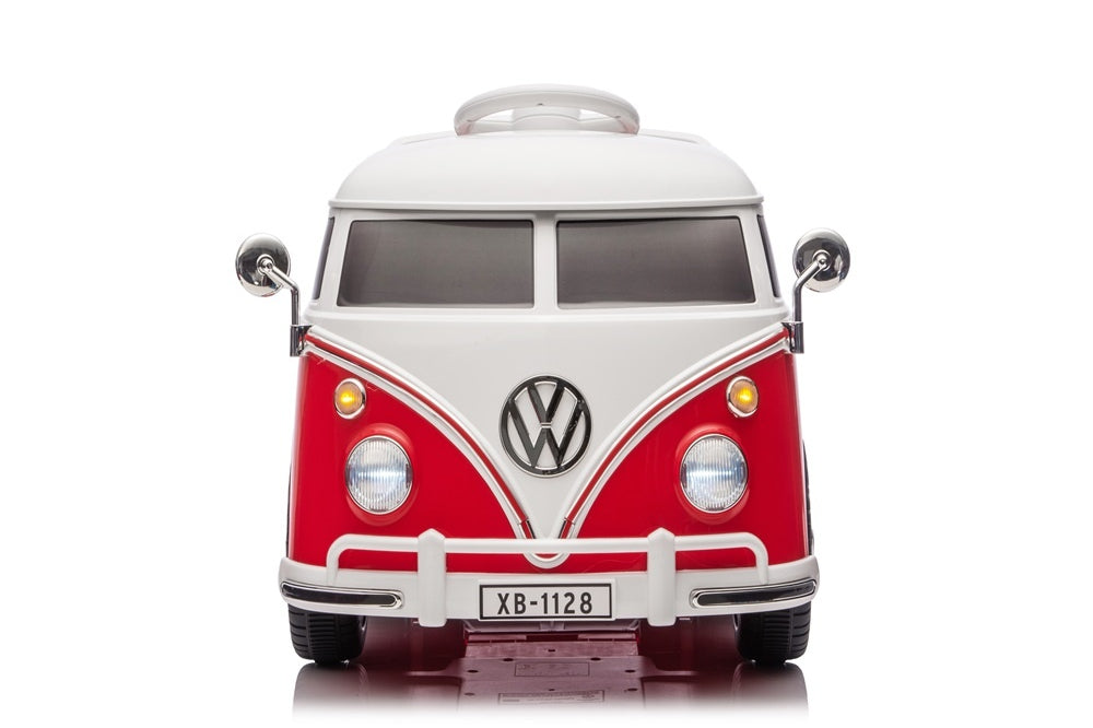 Volkswagen T1 Classic Bus, 12 Volt Kinderauto Met Rubberen Banden En Meer!