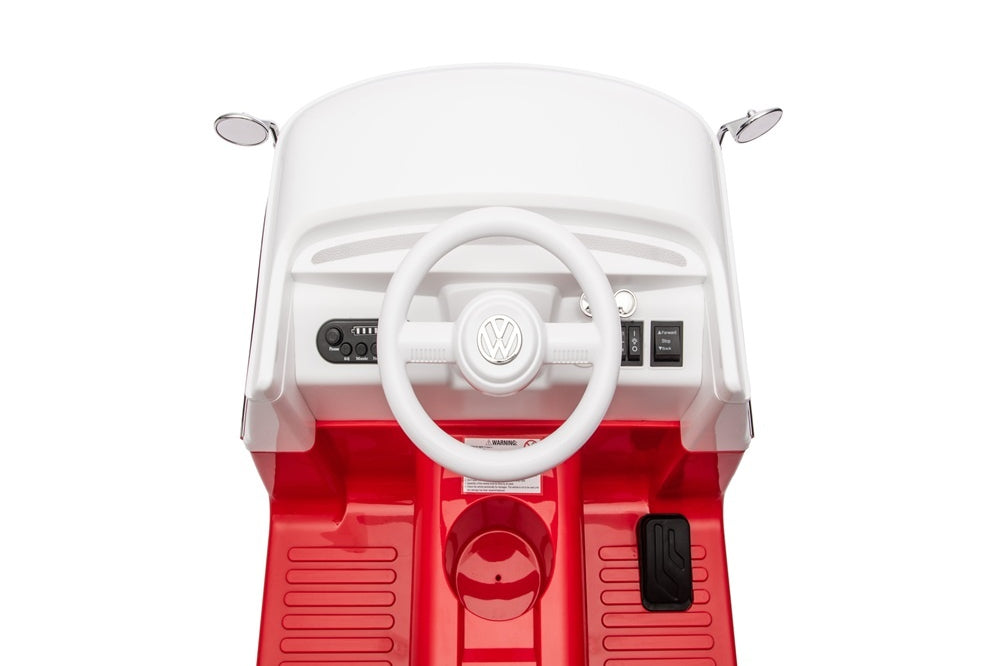Volkswagen T1 Classic Bus, 12 Volt Kinderauto Met Rubberen Banden En Meer!
