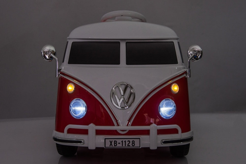 Volkswagen T1 Classic Bus, 12 Volt Kinderauto Met Rubberen Banden En Meer!