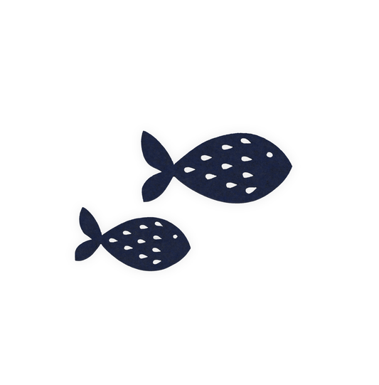 Freddy Vis Wanddecoratie Set – 2 stuks | Middernacht Blauw | KidsDepot Eco Friendly Flair