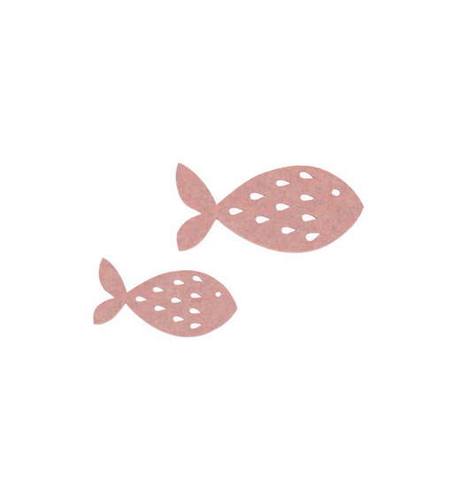 KidsDepot Freddy Vis Wanddecoratie Set – 2 stuks in blush roze, gerecycled PET