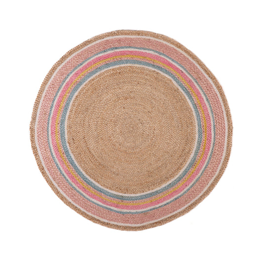"Smile jute kleed roze/multi Ø120 cm"