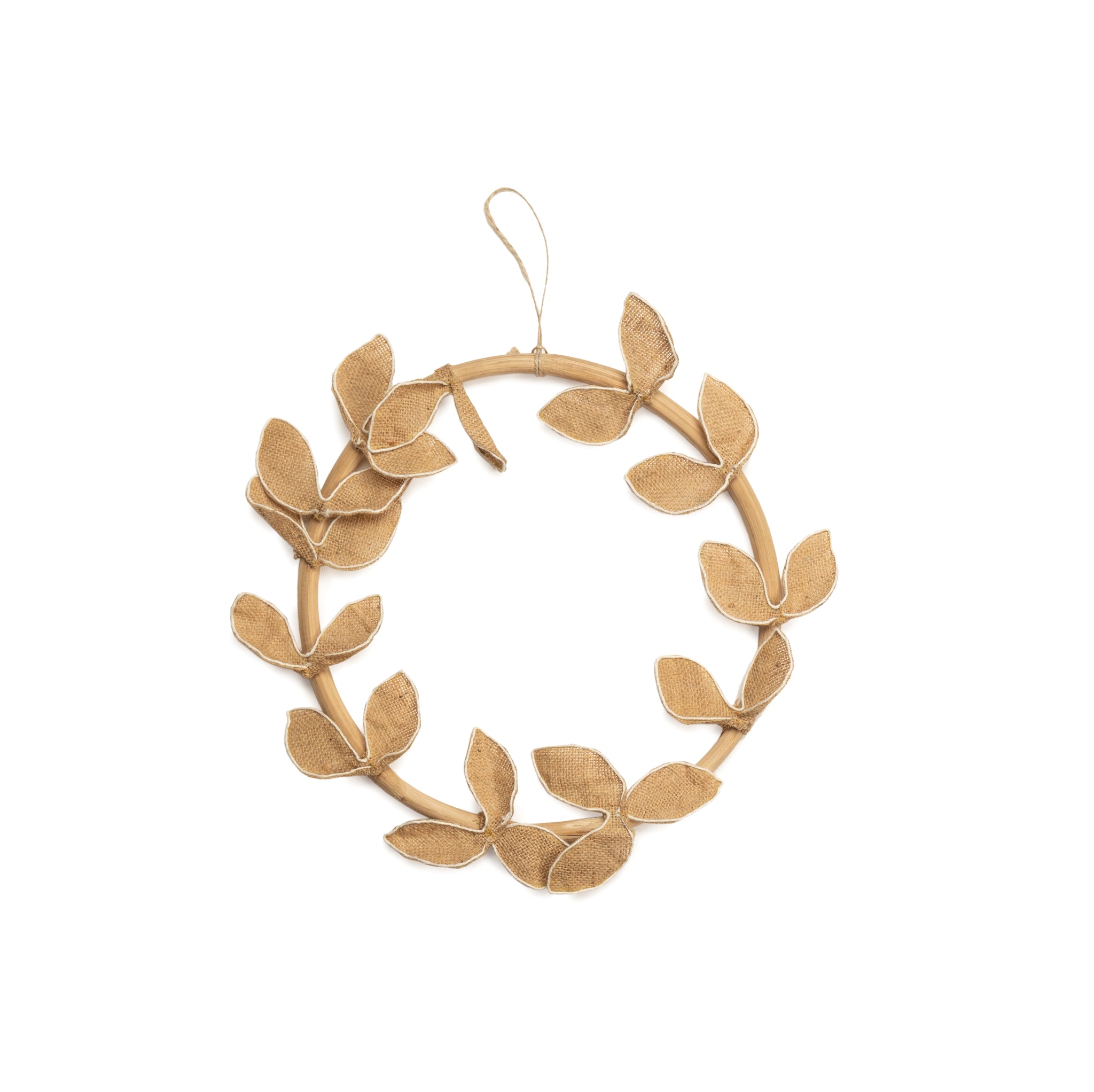 KidsDepot Bloemenkrans Wanddecoratie – natuurlijke jute & hout krans Ø30 cm