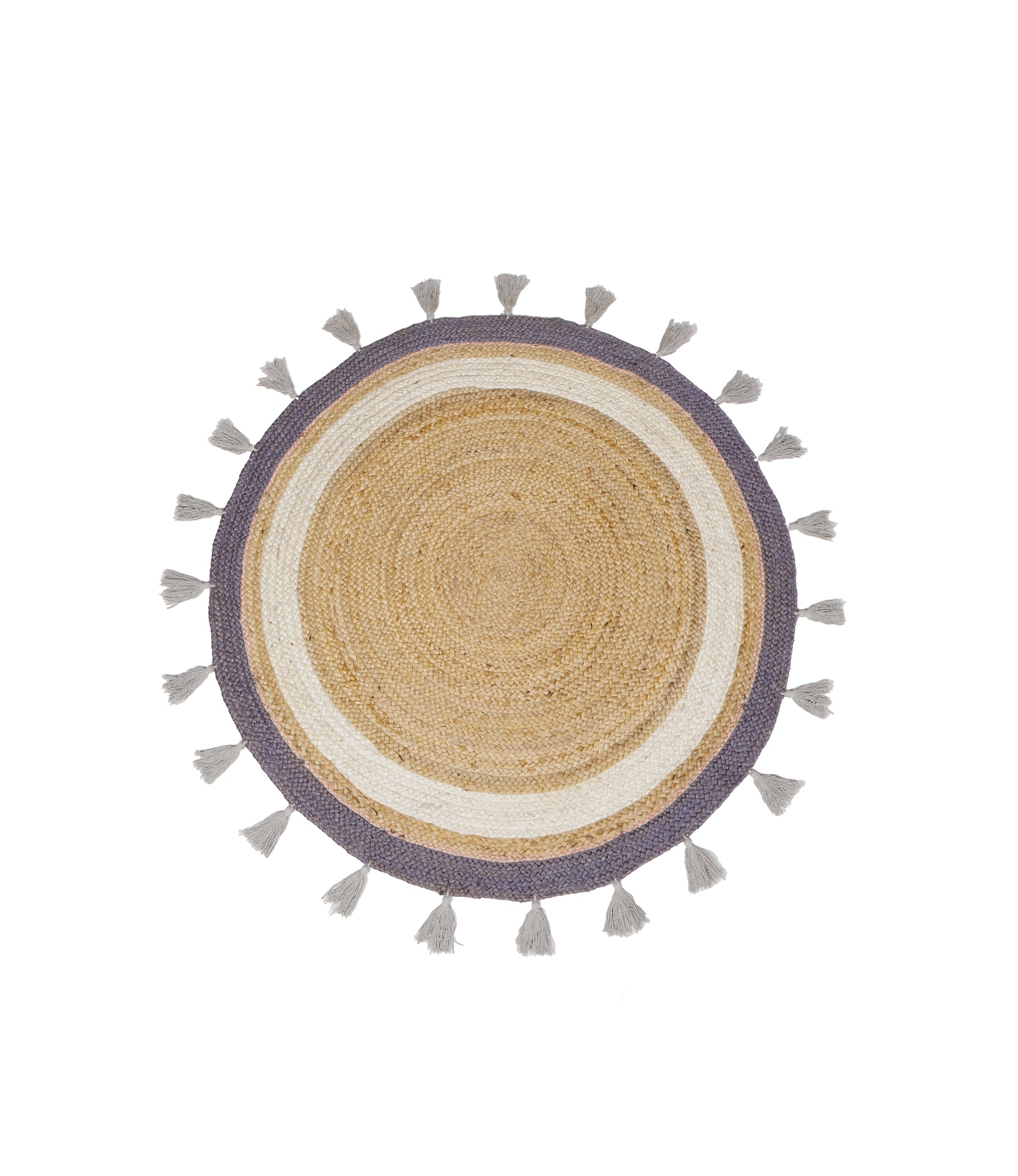 KidsDepot Sem tapijt – rond vloerkleed Ø120 cm – beige jute-look