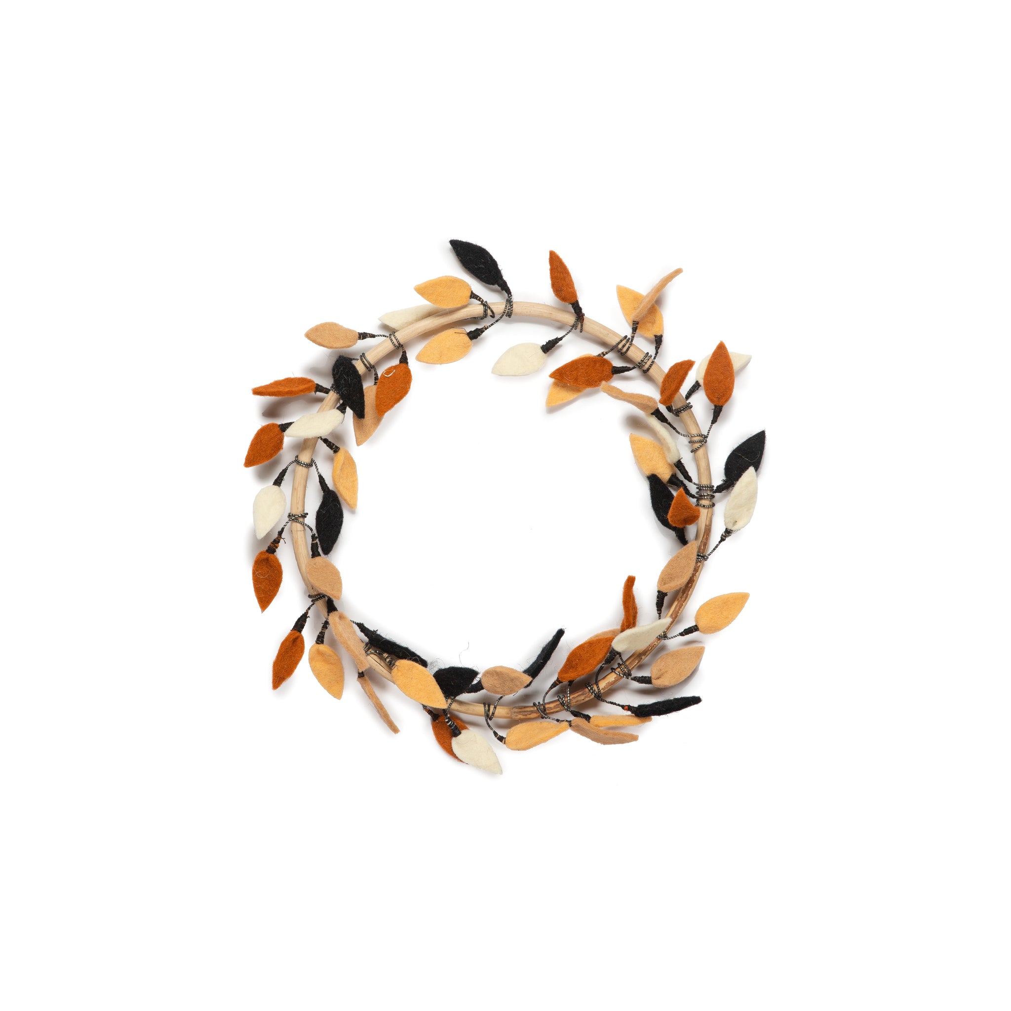 KidsDepot Bloemenkrans Wanddecoratie – Multicolor vilten herfstkrans Ø30 cm