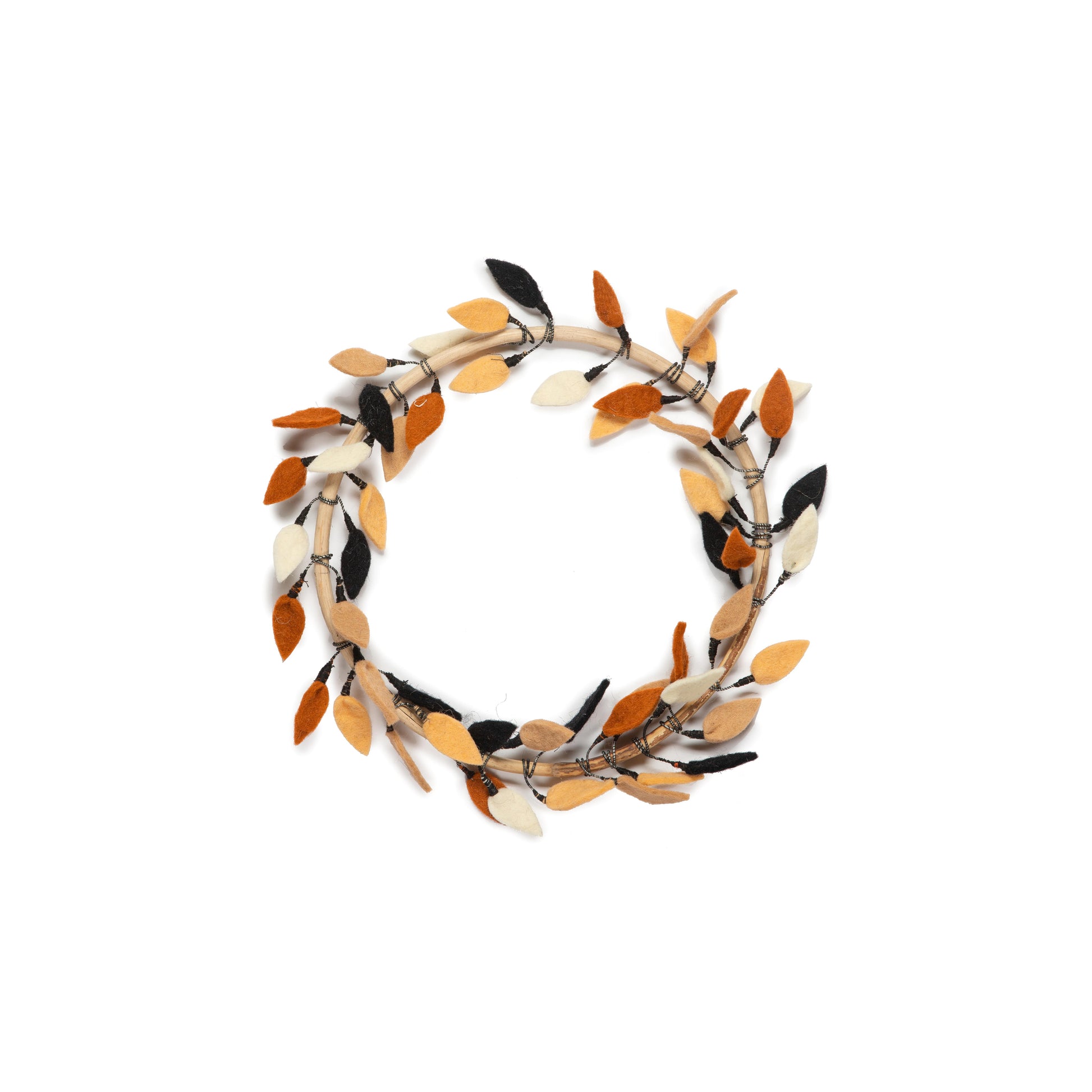 KidsDepot Bloemenkrans Wanddecoratie – Multicolor vilten herfstkrans Ø30 cm