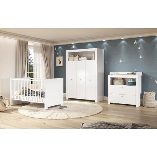 Trendteam OLIVIA babykamer wit – bed, commode en kledingkast