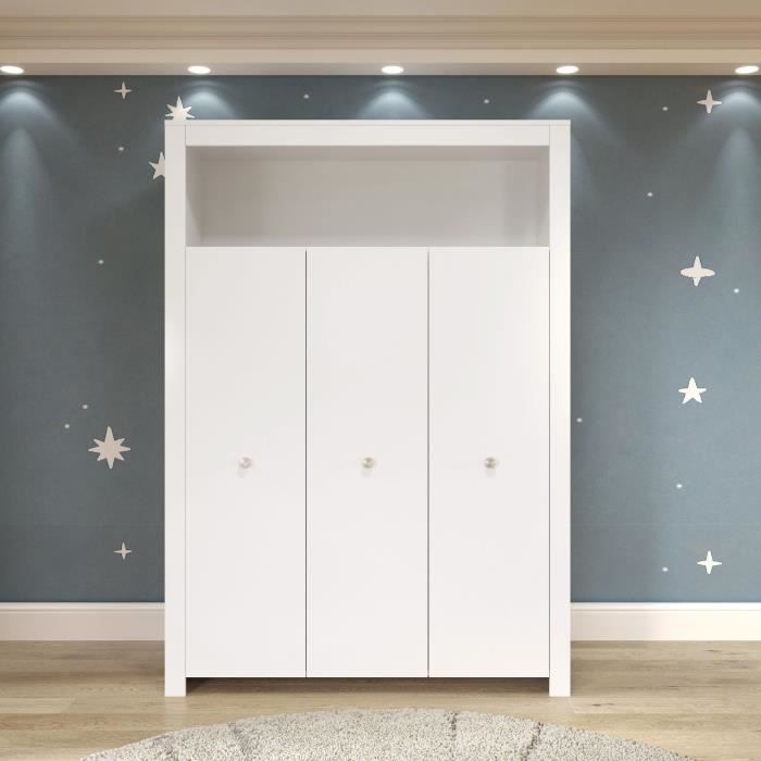 OLIVIA kledingkast wit – ruime kast met planken en roede