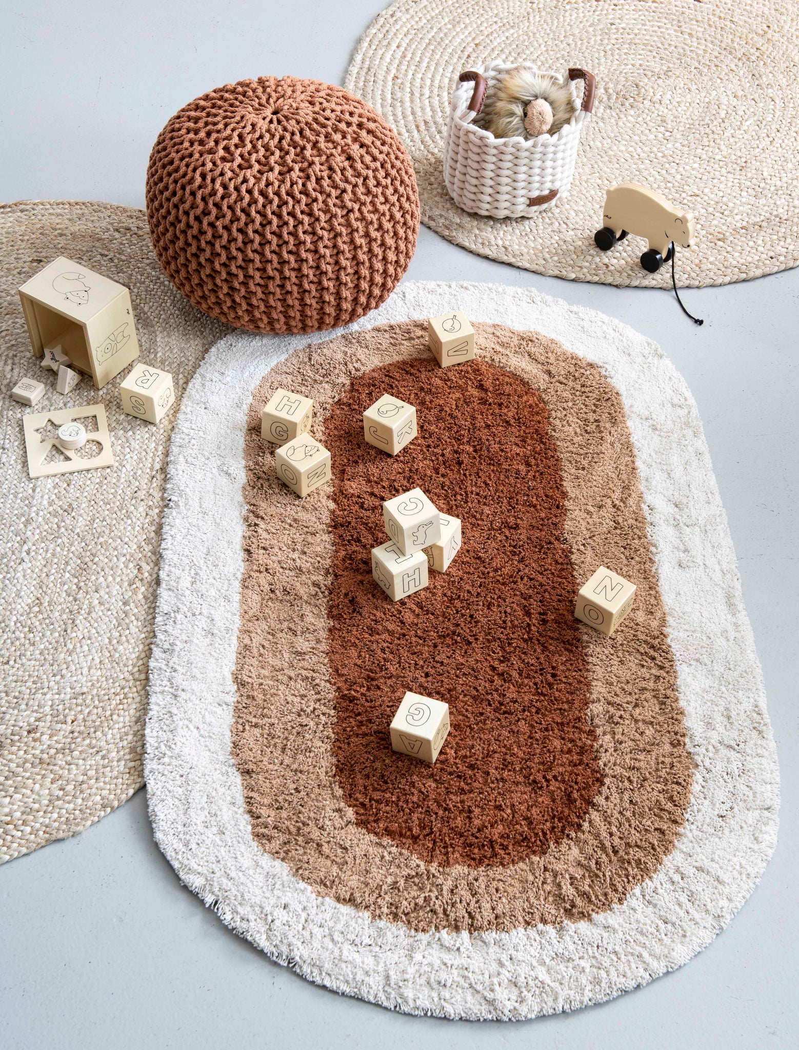 Detailfoto KidsDepot Otis tapijt – zacht hoogpolig katoen