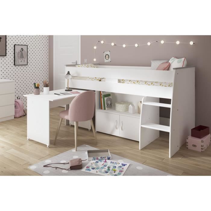 ZOLA Kindercombinatiebed – Wit Meegeve Decor | Inclusief Lattenbodem – 90x200 cm | Parisot