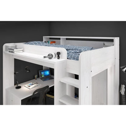 🛏️ LENA Gecombineerde Kinderhoogslaper – Petterson Grenen Decor | Inclusief Bedbodem – 90x200 cm | Parisot