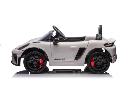 Porsche Spyder Rs, 12 Volt Kinder Accu Auto, Rubberen Banden, Leder Zitje En Meer!