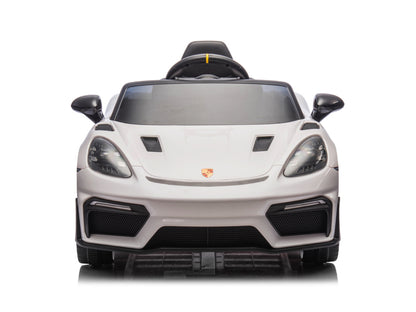 Porsche Spyder RS 12V kinderauto – luxe elektrische sportwagen met rubberen banden, leren zitje & afstandsbediening | Kiddoplay