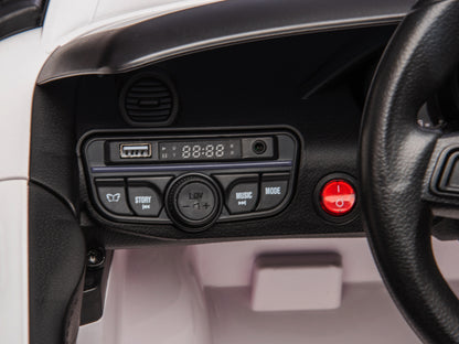 Porsche Spyder RS 12V kinderauto – luxe elektrische sportwagen met rubberen banden, leren zitje & afstandsbediening | Kiddoplay