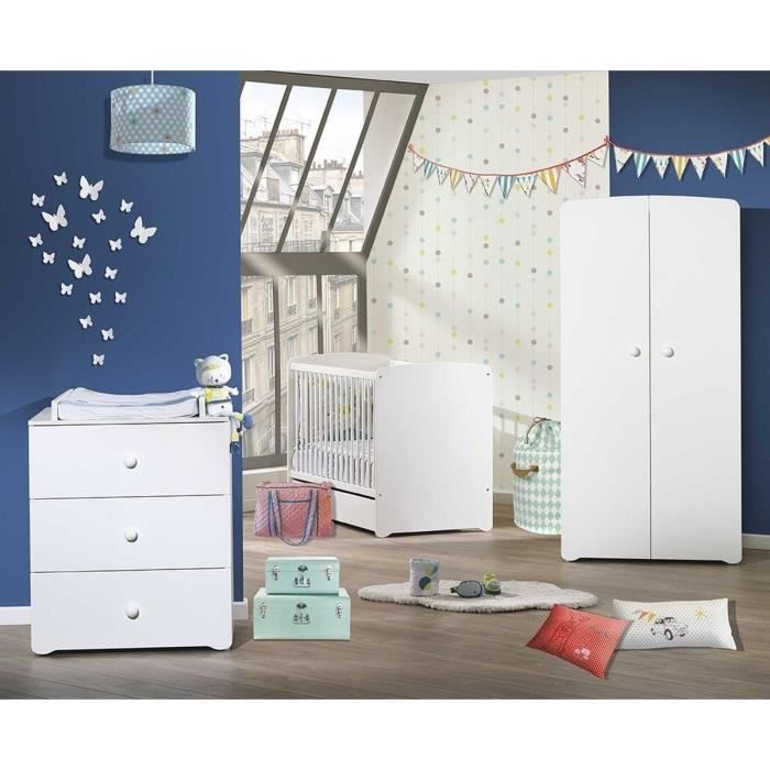 BABY PRICE Basis babykamer wit – ledikant, commode en kledingkast
