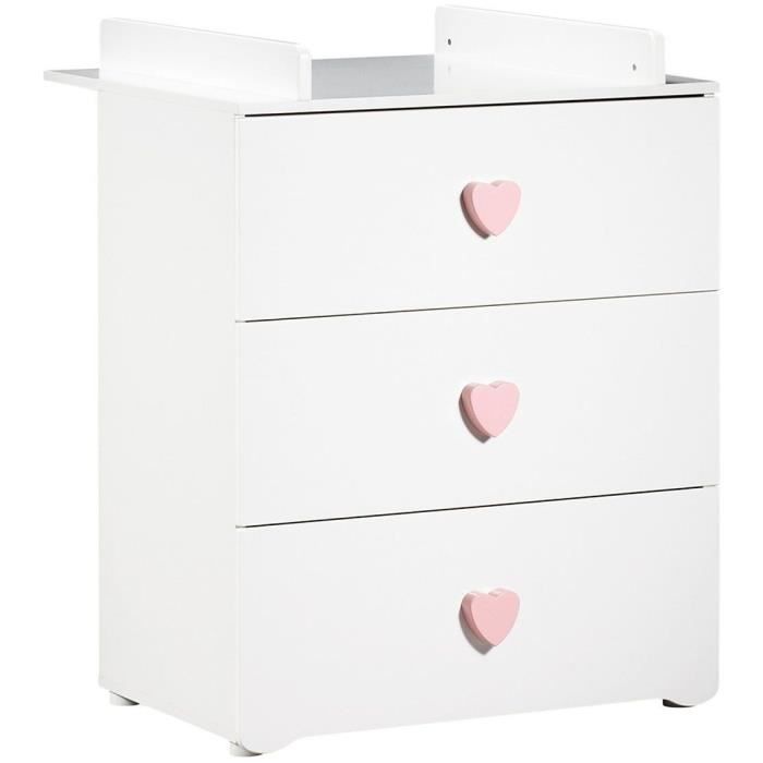 Commode Basic Hart – 3 lades met hartgrepen