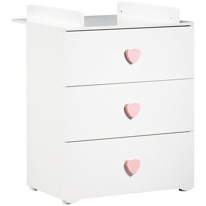 Commode Basic Hart – 3 lades met hartgrepen